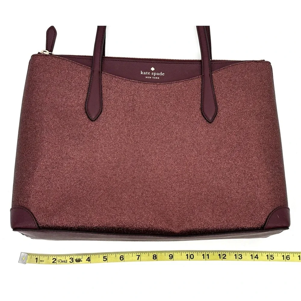 Kate Spade Shimmy Tote Deep Nova Glitter Large Shoulder‎ Bag
